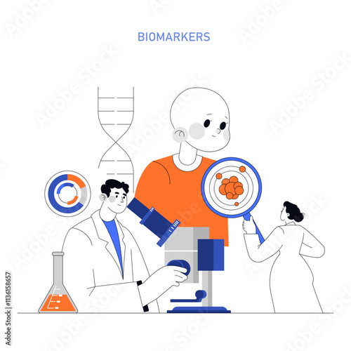 Exosomes. Flat Vector Illustration