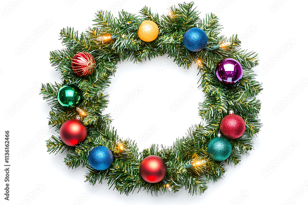 A Decorative Christmas Frame with Vibrant Green Elements. A Decorative Christmas Frame with Vibrant Green Elements.