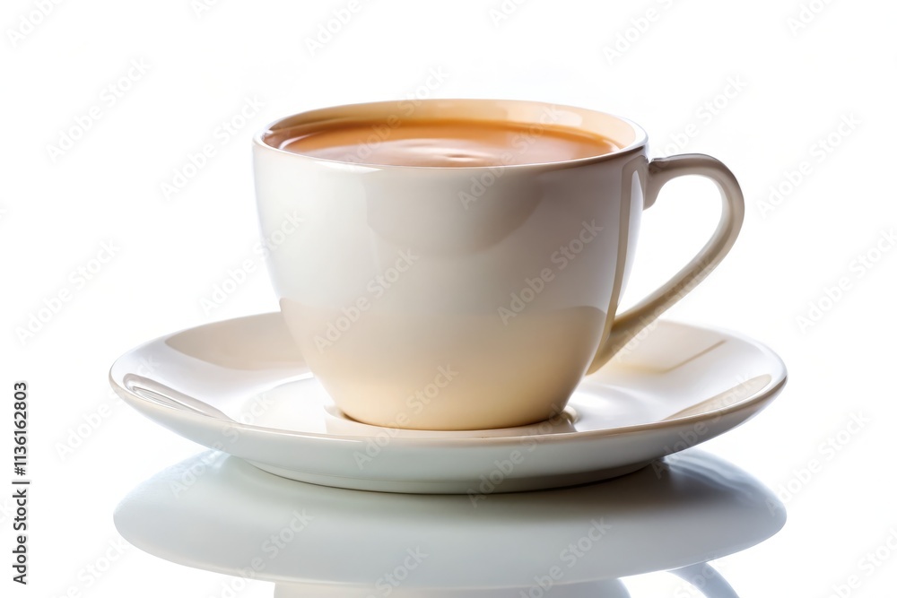 Elegant White Coffee Cup in Ceramic Mug Isolated on White Background, Perfect for Minimalist and Modern Interior Design Photography, Coffee Lovers, and Product Showcase Elegant White Coffee Cup in Ceramic Mug Isolated on White Background, Perfect for Minimalist and Modern Interior Design Photography, Coffee Lovers, and Product Showcase