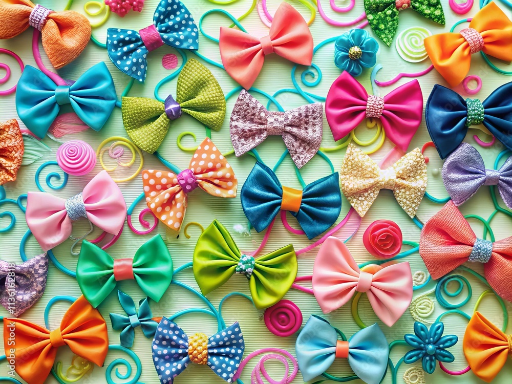 Elegant Whimsical Hand-Drawn Bows and Ribbons in Pink, Blue, Orange, and Green - Perfect for Quirky Holiday, Wedding, and Birthday Gift Decorations Elegant Whimsical Hand-Drawn Bows and Ribbons in Pink, Blue, Orange, and Green - Perfect for Quirky Holiday, Wedding, and Birthday Gift Decorations