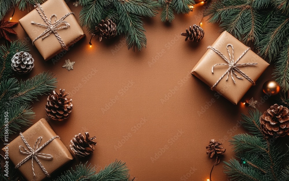 christmas new year brown background christmas new year brown background
