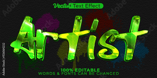 Artist Vector Text Effect Editable Alphabet Wall Art Graffiti