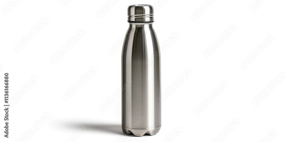 Silver bottle with a metal cap Silver bottle with a metal cap