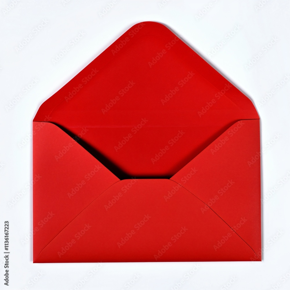 Red Envelope Mockup Open A5 Size Postal Mail Red Envelope Mockup Open A5 Size Postal Mail