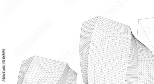 ​​abstract architecture 3d illustration background