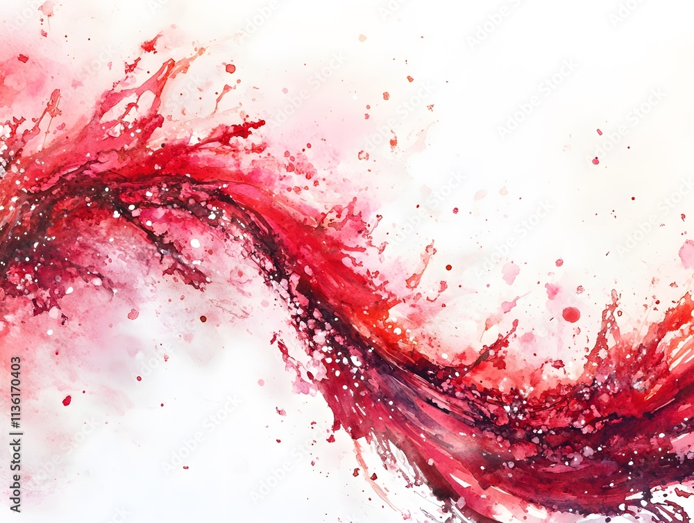 Abstract watercolor splash in shades of red, evoking movement and emotion. Abstract watercolor splash in shades of red, evoking movement and emotion.