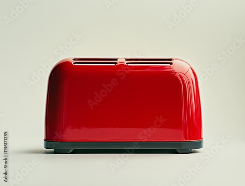 Sleek Red Toaster Kitchen Appliance Minimalist Design