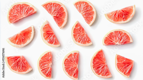 solated fresh corolla slices on white background, ready for top to bottom.