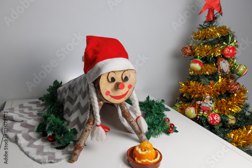 Tió de Nadal. A hollow log with a barretina, called Tió, is a Catalan Christmas tradition. The children feed him and on Christmas Day he shits them presents