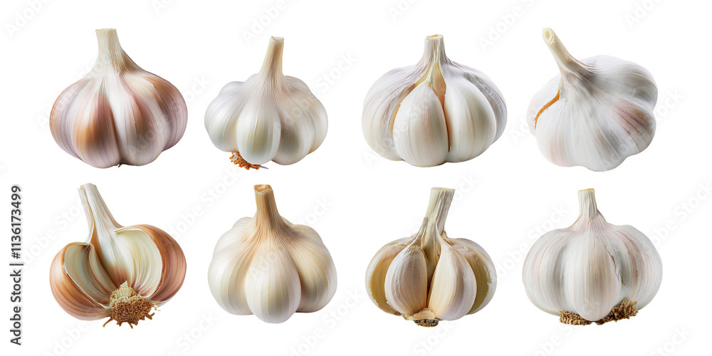 Various Garlic Bulbs, PNG collection, set bundle, isolate on transparent or white background Various Garlic Bulbs, PNG collection, set bundle, isolate on transparent or white background