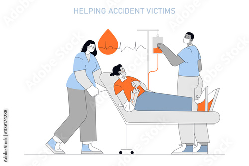 Blood Donor Day. Flat Vector Illustration