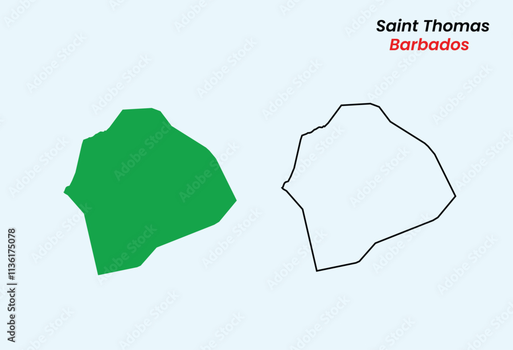 Map of Saint Thomas, Map of Saint Thomas with fill, Map of Barbados state Saint Thomas, Vector Illustration, Barbados . Map of Saint Thomas, Map of Saint Thomas with fill, Map of Barbados state Saint Thomas, Vector Illustration, Barbados .