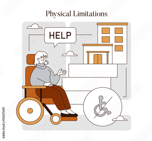 Retirement Challenges. Flat Vector Illustration