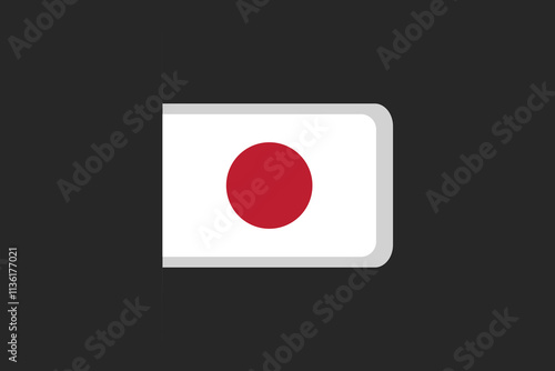 Japan flag, The flag of Japan, Flag of Japan national country symbol illustration Vector, Rectangle Japan flag illustration, Flat vector illustration
