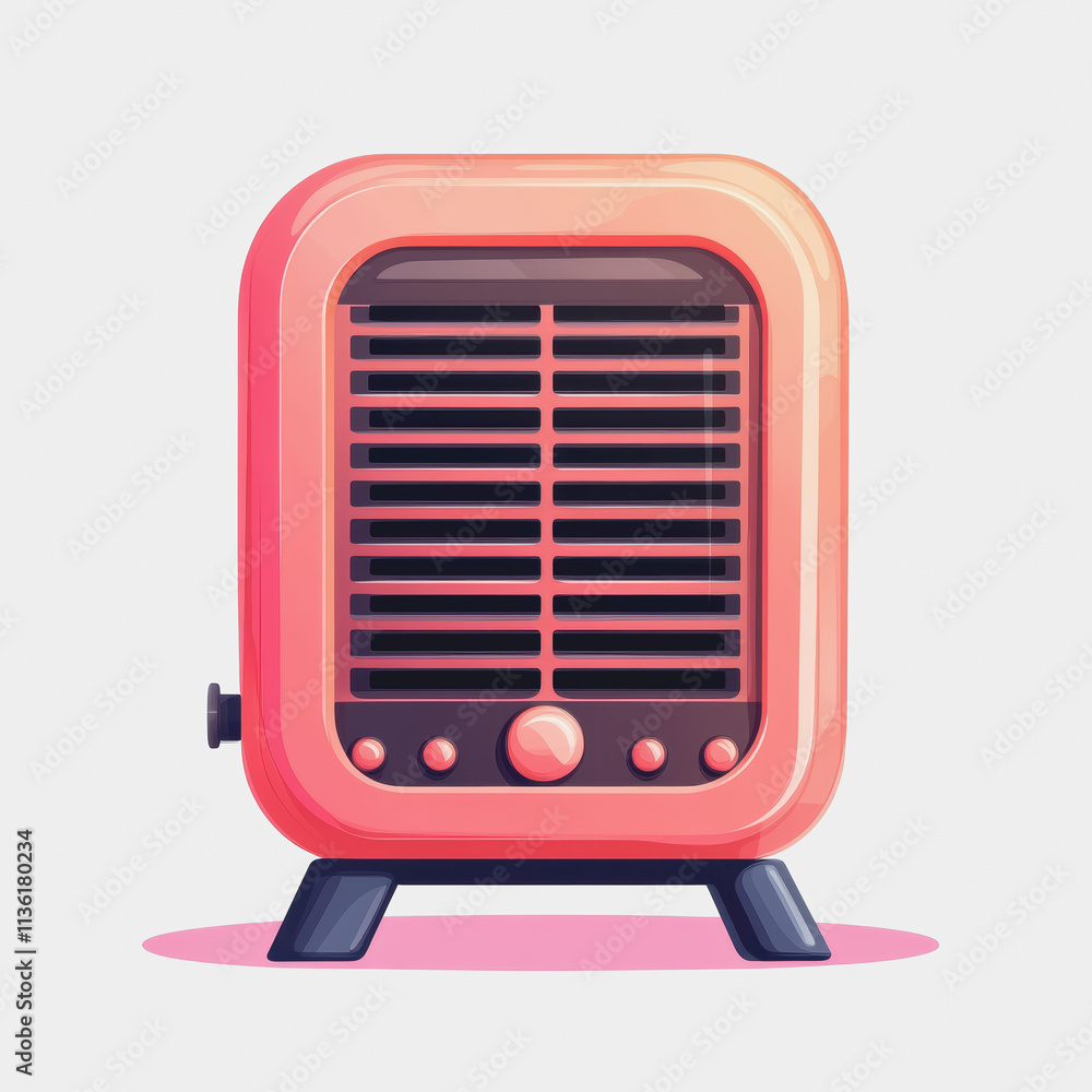 Stylish pink air cooler flat icon with small fan on top modern design for home office decor and efficient cooling solutions for summer Stylish pink air cooler flat icon with small fan on top modern design for home office decor and efficient cooling solutions for summer