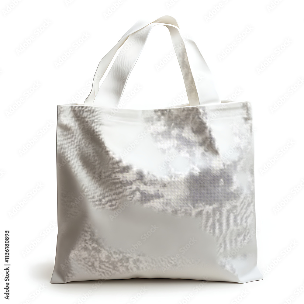 A Classic White Canvas Tote Bag with a Plain White Design. A Classic White Canvas Tote Bag with a Plain White Design.