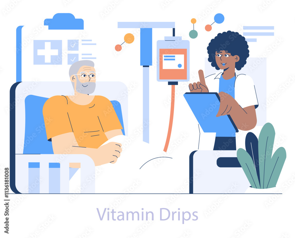 Longevity Clinic. Flat Vector Illustration Longevity Clinic. Flat Vector Illustration