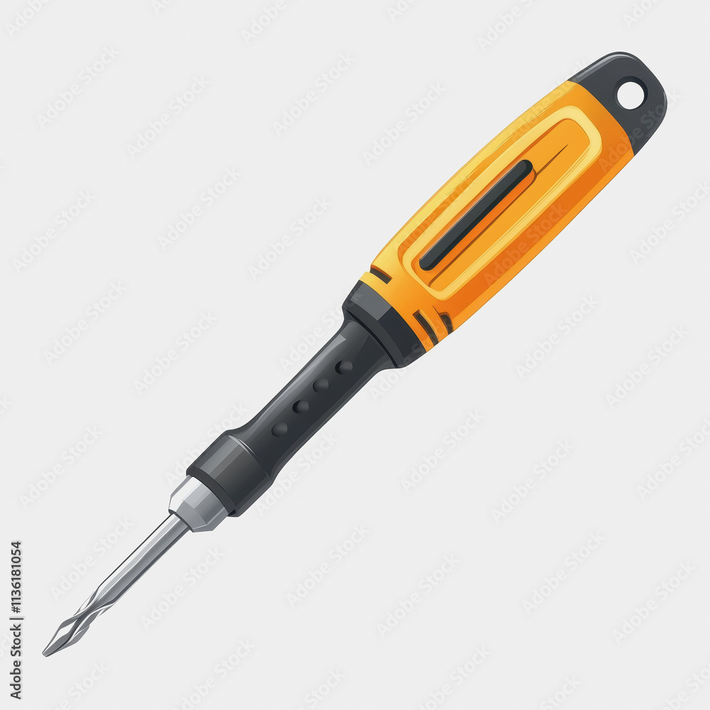 Flat icon of a power screwdriver with screws in various positions showcasing versatility for DIY and construction projects Flat icon of a power screwdriver with screws in various positions showcasing versatility for DIY and construction projects