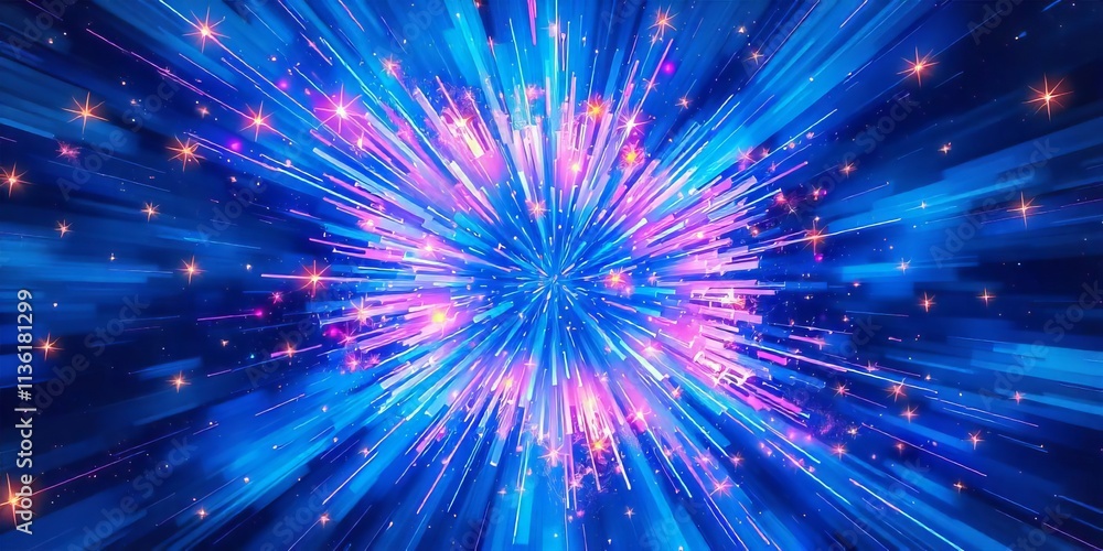 Vibrant, Exploding Colors Radiate from Center in a Dynamic Abstract Design Vibrant, Exploding Colors Radiate from Center in a Dynamic Abstract Design