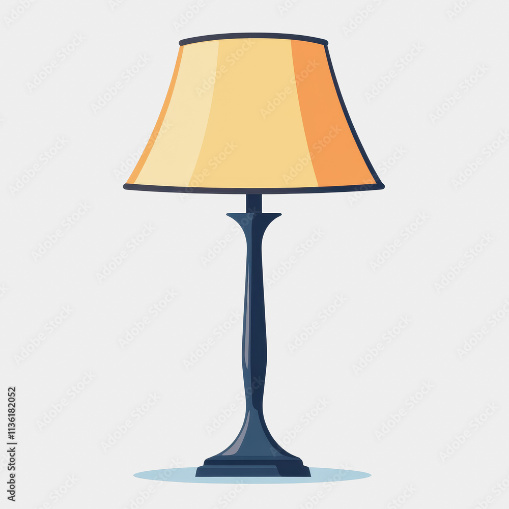 Flat icon of a stylish table lamp with a yellow shade perfect for interior design and home decor inspiration for modern living spaces Flat icon of a stylish table lamp with a yellow shade perfect for interior design and home decor inspiration for modern living spaces