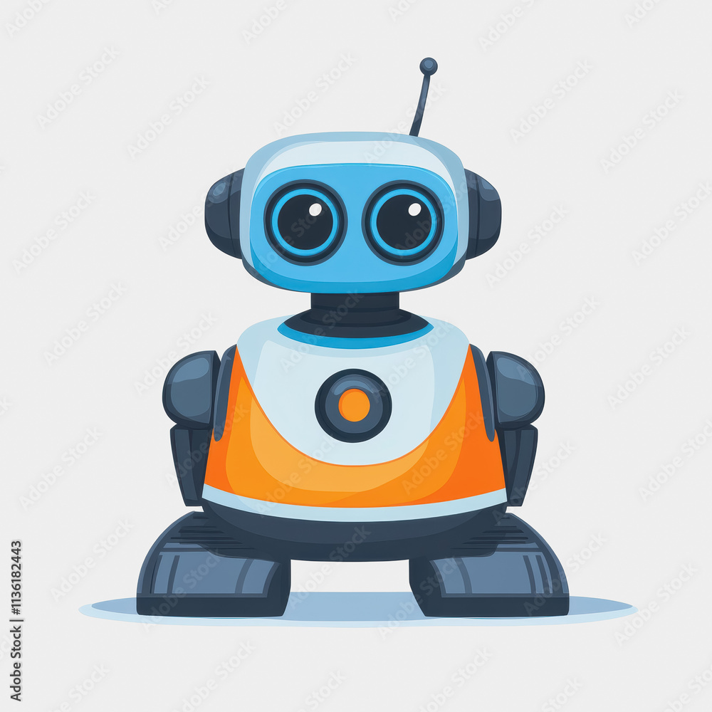 Flat Icon Window Cleaner Robot with Headphones Modern Technology Home Automation Cleaning Device Illustration Design Flat Icon Window Cleaner Robot with Headphones Modern Technology Home Automation Cleaning Device Illustration Design