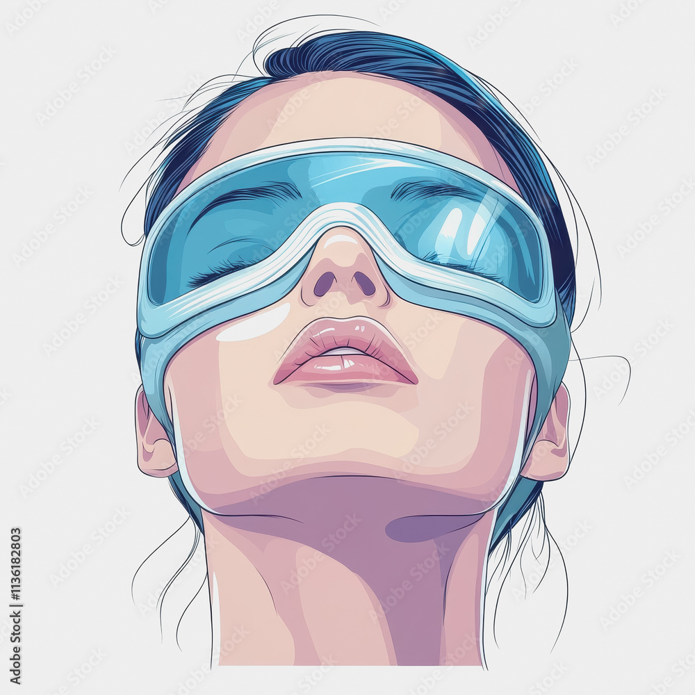 Comforting Heated Eye Mask for Relaxation and Eye Care A Woman with a Blindfold on Her Face Enjoys Soothing Heat Therapy for Stress Relief and Rejuvenation Comforting Heated Eye Mask for Relaxation and Eye Care A Woman with a Blindfold on Her Face Enjoys Soothing Heat Therapy for Stress Relief and Rejuvenation