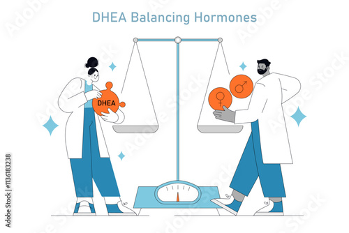 DHEA Supplement. Flat Vector Illustration