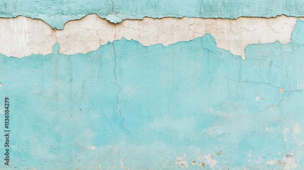 Weathered Blue Wall with Cracked Texture and Peeling Paint Weathered Blue Wall with Cracked Texture and Peeling Paint