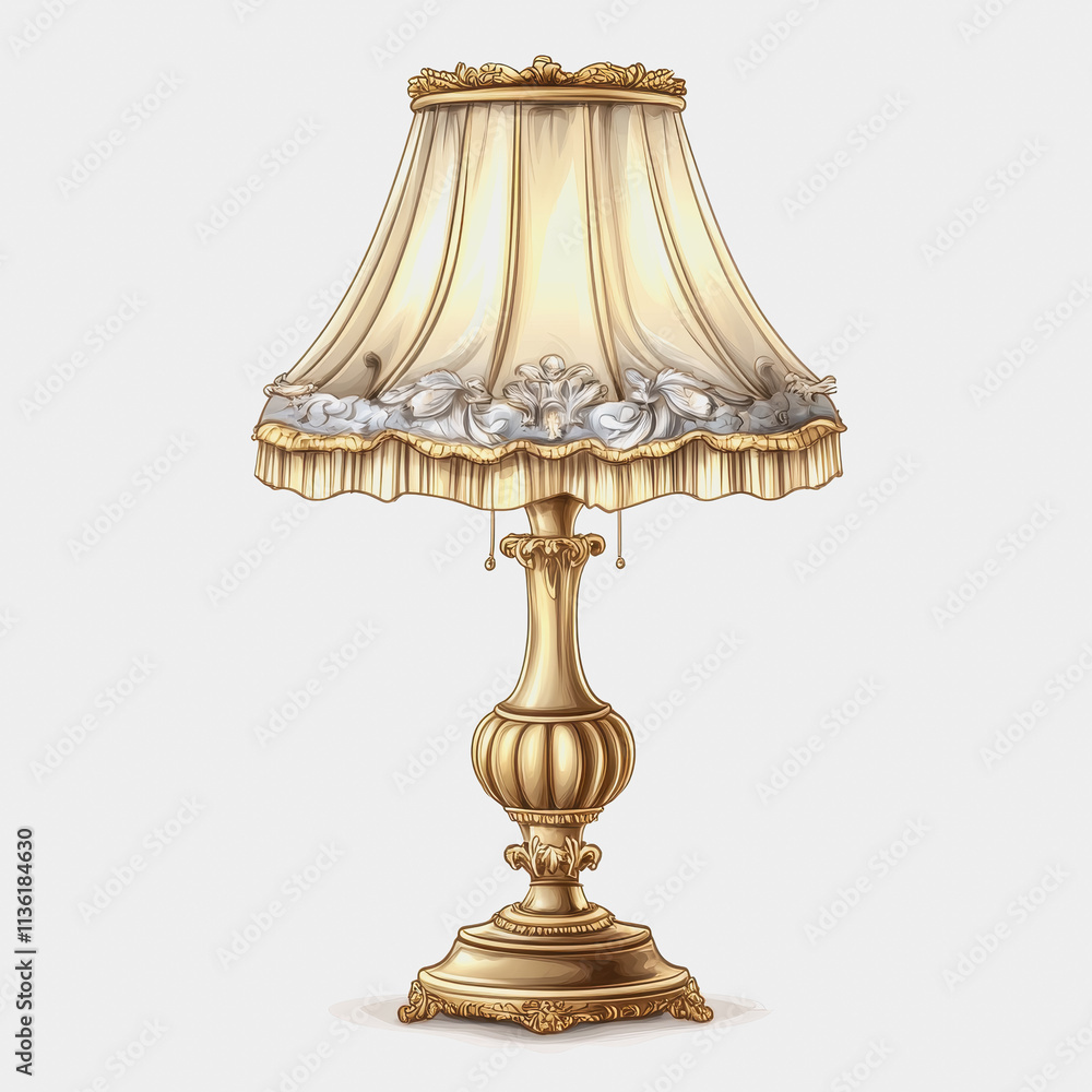 Elegant gold base table lamp with white shade illuminating modern interior design concepts for home decor and ambiance enhancement Elegant gold base table lamp with white shade illuminating modern interior design concepts for home decor and ambiance enhancement