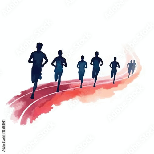 Sprinting runner silhouette collection