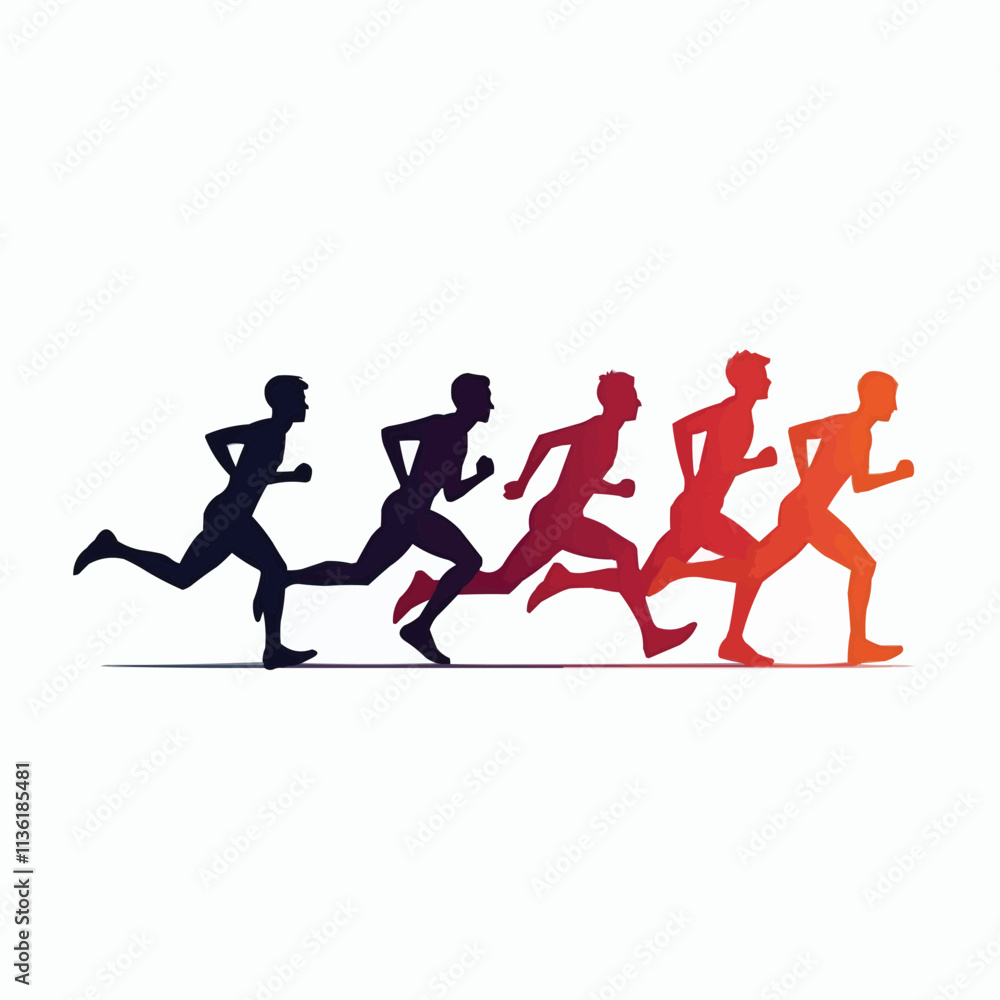 Sprinting runner silhouette collection Sprinting runner silhouette collection