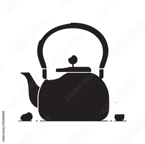 tea kettle silhouette vector illustration