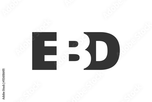 EBD logo design. Initial letter E B D bold font style for tech startups, consulting, corporate branding. Creative company name, headlines typography identity, trendy logotype.