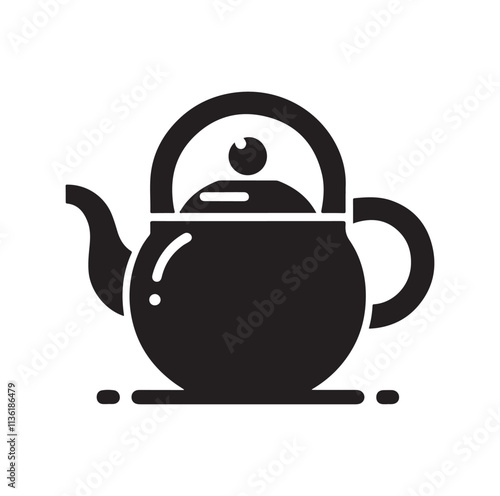 tea kettle silhouette vector illustration