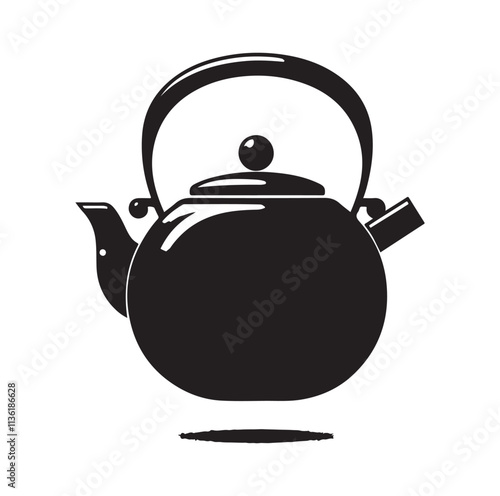 tea kettle silhouette vector illustration