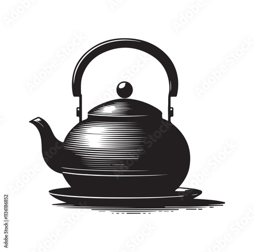 tea kettle silhouette vector illustration