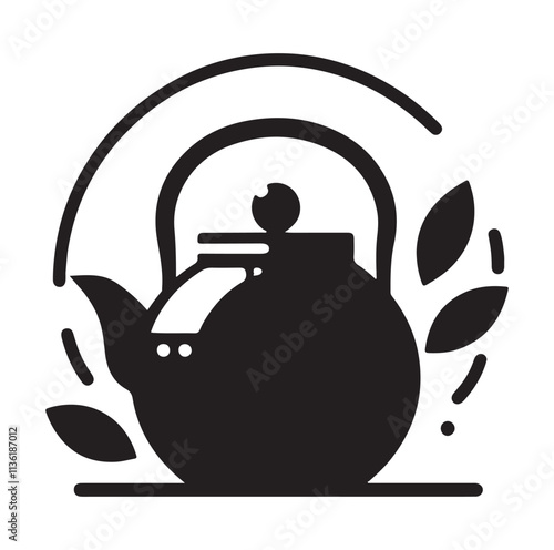 tea kettle silhouette vector illustration