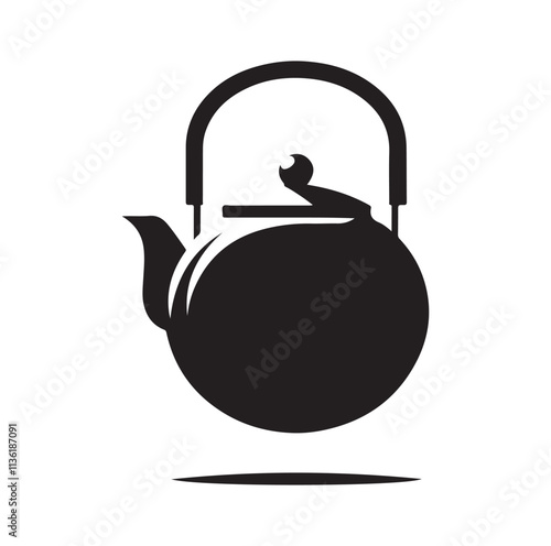 tea kettle silhouette vector illustration
