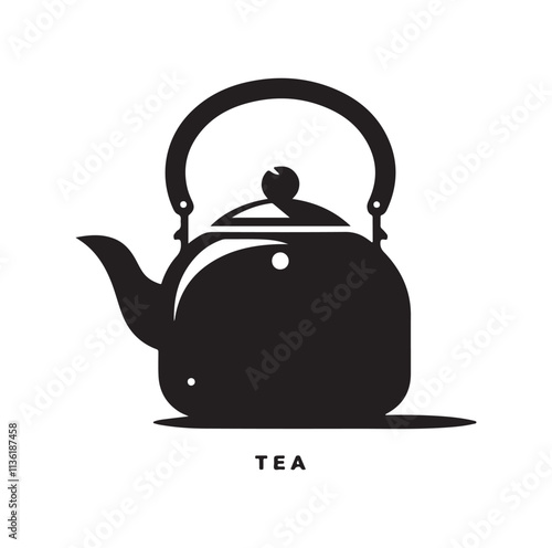 tea kettle silhouette vector illustration