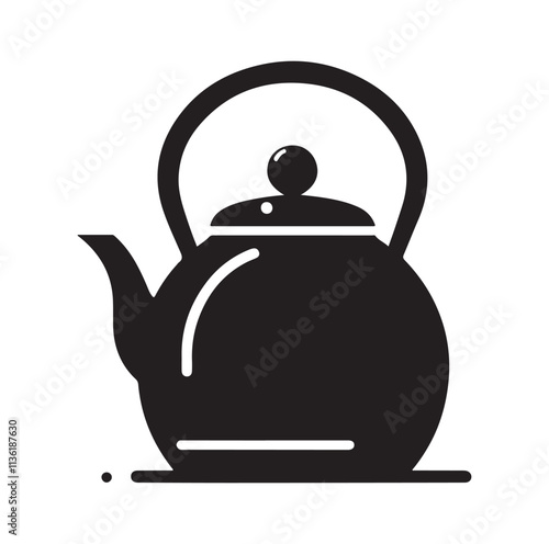 tea kettle silhouette vector illustration