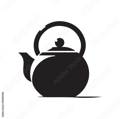 tea kettle silhouette vector illustration