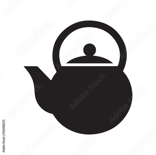 tea kettle silhouette vector illustration