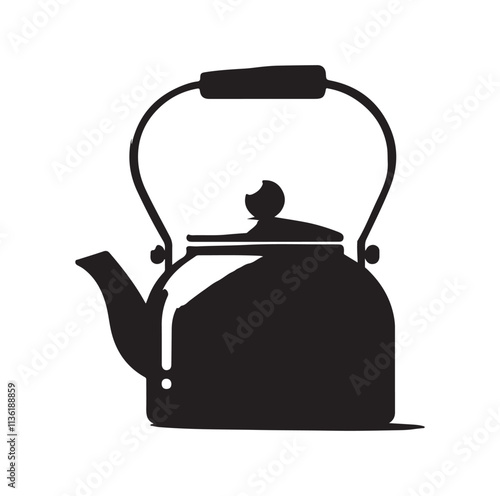 tea kettle silhouette vector illustration