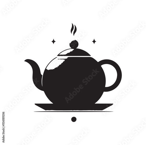 tea kettle silhouette vector illustration