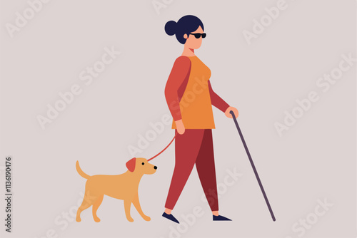 a young person with visual impairment walks confid