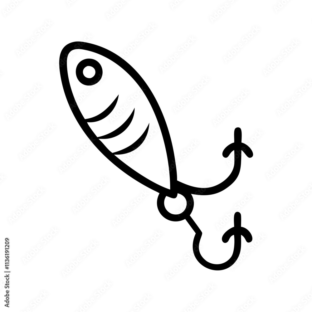 Spinner lure icon concept design for fishing activities Spinner lure icon concept design for fishing activities