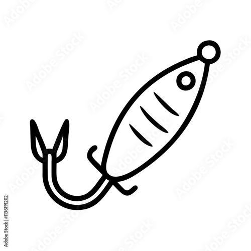 Jig lure icon concept design for fishing activities