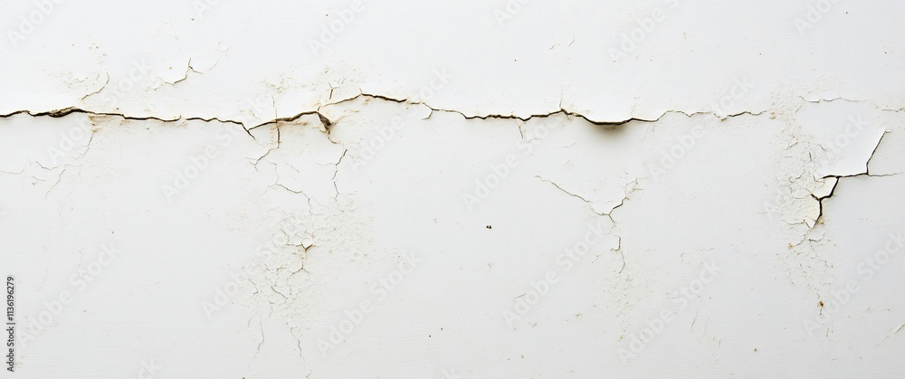 Obraz premium Cracked White Paint Texture Background: Distressed Wall Surface