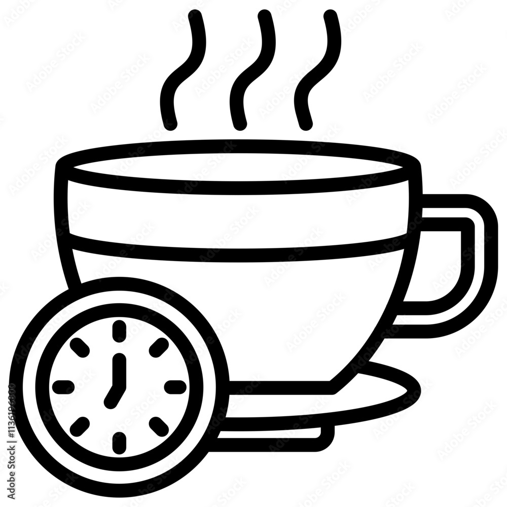 Line icon coffee time vector barista cafe Line icon coffee time vector barista cafe