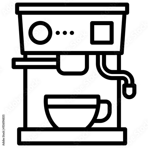 Line icon Espresso Machine vector coffee barista cafe